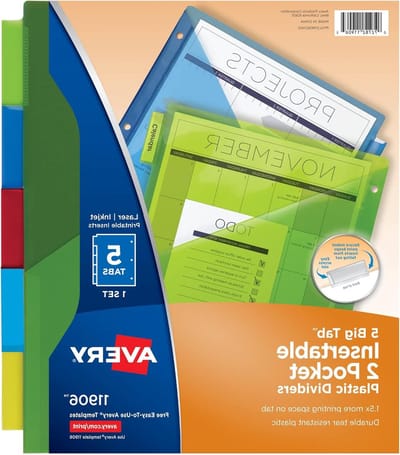Ringbandverdelers met Zakken - Plastic tabbladen - Documenten organiseren - Dubbele opbergvakken - A4 formaat - Veelkleurig