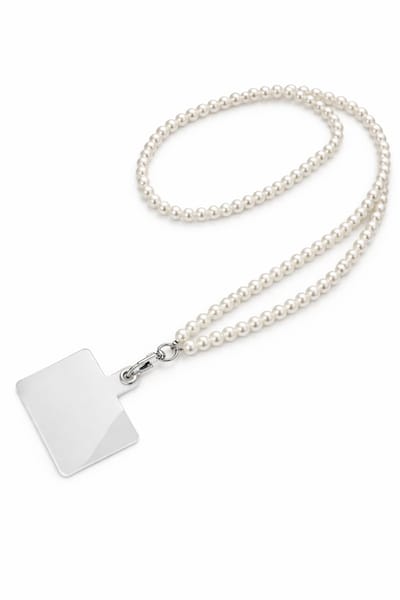 Telefoonkoord - telefoonketting - parels - kort