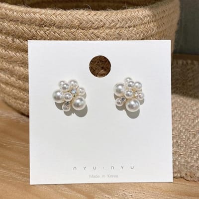 Elegante Romantische Unieke Vuurwerk Parel Stud Oorbellen Voor Vrouw Koreaanse Mode Sieraden Feest Meisjes Dames Temperament Accessoires white