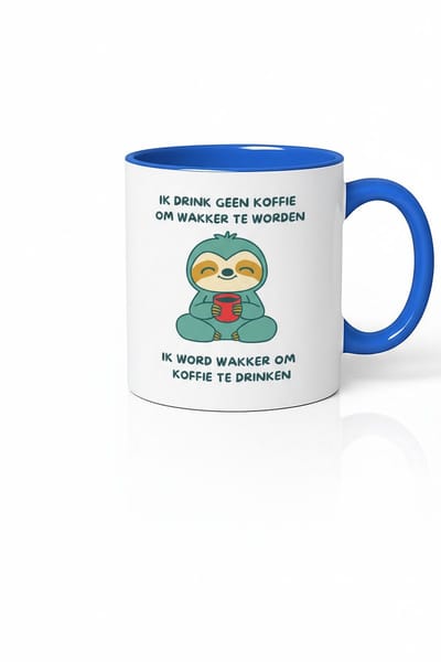 Sloth Koffiemok - Ik Word Wakker Om Koffie Te Drinken - Cadeau Voor Koffieliefhebbers