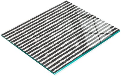 Decoratieve glazen serveerplank met afbeeldingen van strepen voor het serveren van snacks, 60x52 cm