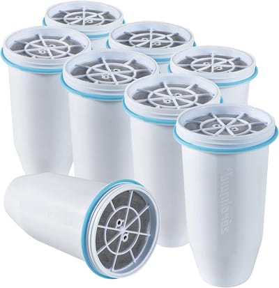 Waterfilterpatronen, Verpakking van 8, Verwijdert 99,9% Lood, Chloor, Fluoride en Zware Metalen, BPA-vrij en Gecertificeerd