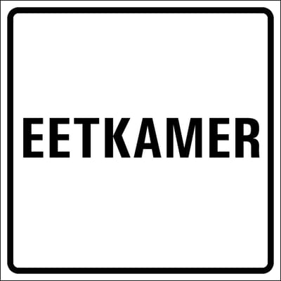 Eetkamer sticker, wit zwart 150 x 150 mm