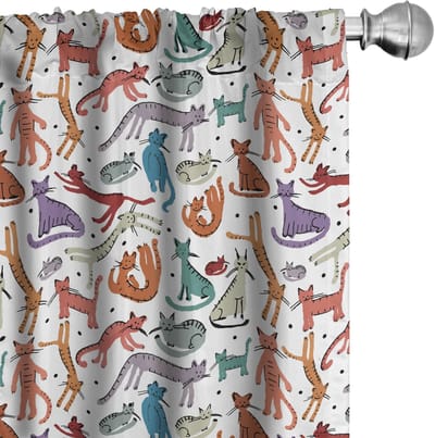 ABAKUHAUS Gordijnen – 2-delige set microvezel halfdonker 150x225 cm – veelkleurig