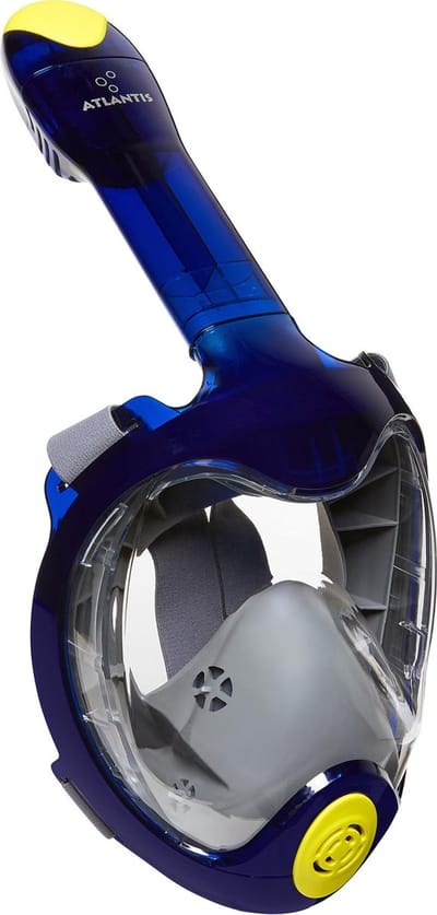 Atlantis Triton Snorkelmasker - Snorkel - Duikbril - Snorkelset - Full Face Masker - Volwassenen - Blauw/Lime - S/M