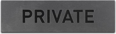 Deurbordje - PRIVATE - Rechthoek - RVS met Zwart - 45 x 155 mm - Prive - Geen toegang - Deurbord - Zelfklevend