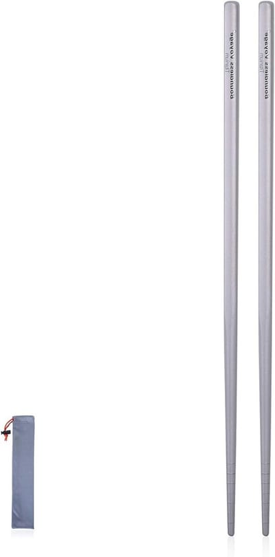 Titanium Chopsticks 23cm - Ultralichte Chinese Eetstokjes voor Buiten, Duurzaam en Draagbaar Bestek
