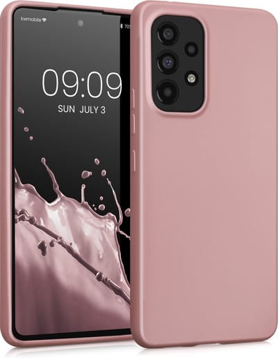 kwmobile telefoonhoesje geschikt voor Samsung Galaxy A53 5G - Hoesje voor smartphone - Back cover in metallic roségoud