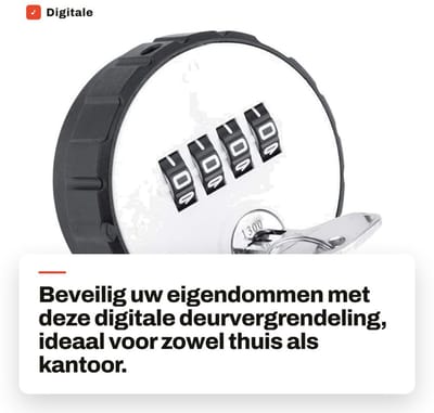 Dailygoods- Deurvergrendeling Digitale Codecombinatie - Zinklegering - Veilig - Duurzaam - Handig - 20mm Installatiedikte - Codeslot