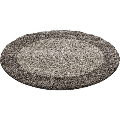 Muratap Basic rond shaggy kader vloerkleed hoogpolig- 160 cm rond