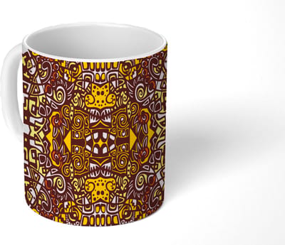 Mok - Koffiemok - Patroon - Azteken - Mexico - Mokken - 350 ML - Beker - Koffiemokken - Theemok