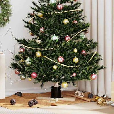 vidaXL - Kerstboomstandaard - Zwart - 50 - x - 50 - x - 16 - cm - Massief - grenenhout