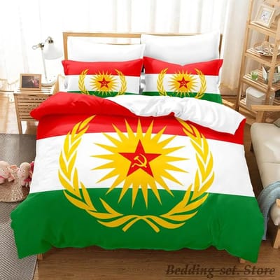 Koerdistan Vlag Beddengoed Collectie Enkel Tweepersoons Volledig Queen King Size Bed Collectie Volwassene Kind Slaapkamer Dekbedovertrek Collecties Parure De Lit Bed 70x133cm 2pcs