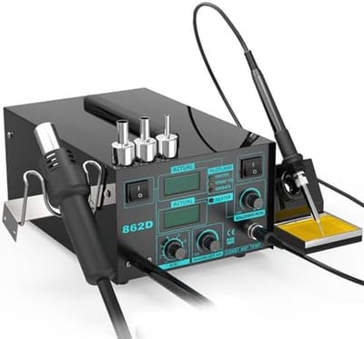 Desoldeerstation - Heteluchtstation Soldeerbout - Elektronica Reparatie - Antistatisch Ontwerp - 600W Vermogen - Zwart