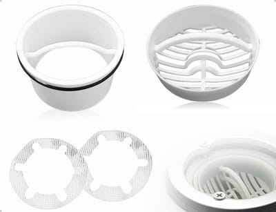 NTHProducts - Douche Set - Haarfilter - Elegant ontwerp - Wit - Plastic Afvoerfilter - Ideaal voor Badkamer - Geschikt voor Thuis, Sportscholen, Hotels...