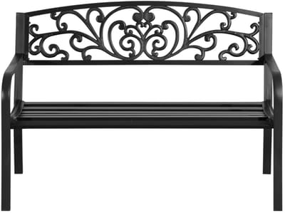 Tuinbank - Zitbank - Tuinmeubilair - Bankje - Metaal - 2-zits - 127L x 60B x 87H cm