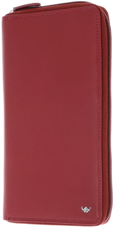 Golden Head Leren identiteitskaarthoesje Polo RFID Protect RV-Reise Brieftasche 4487 Rot donkerrood