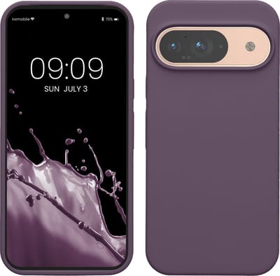 kwmobile hoesje geschikt voor Google Pixel 9 / Pixel 9 Pro case - Siliconen telefoonhoesje - Telefoon beschermhoes - Smartphone cover in Bleke iris