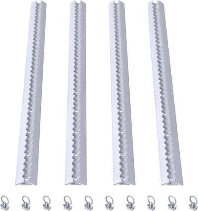 Set van 100 cm aluminium airline-rails, halfronde sjorrail, airlinerrail met fitting en eindkappen voor transportsystemen, ladingbeveiliging voor vrachtwagens, aanhangers en campers (4 stuks) NAIZY