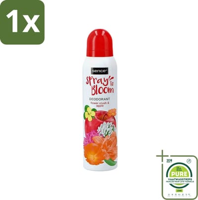 1 x Sence - Body-X Women - Deodorant - Spray - 150 ml - Sence Body-X Women Deodorant Spray - Fruitige Geur - Bloemige Geur - Flower Crush Apple - Zweetbevochtiging