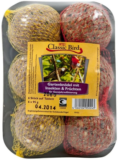 Klassieke Vogeltuin Knoedels Insecten+Vruchten - 16 st.