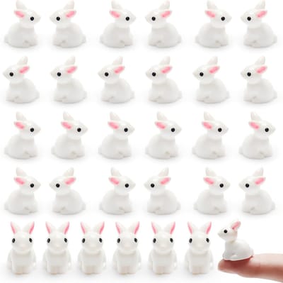 100 Stuks Miniatuur Konijntjes Beeldjes voor Sprookjestuin en Terrarium Decoratie
