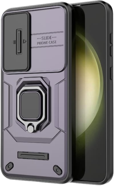Voor Samsung Galaxy S24+ 5G Sliding Camshield TPU + PC schokbestendig telefoonhoesje met houder (paars)