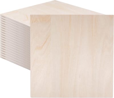 20 x 20 cm Vierkante Plywood Platen - 20 Stuks Hout voor DIY Projecten, Schilderen en Houtsnijden
