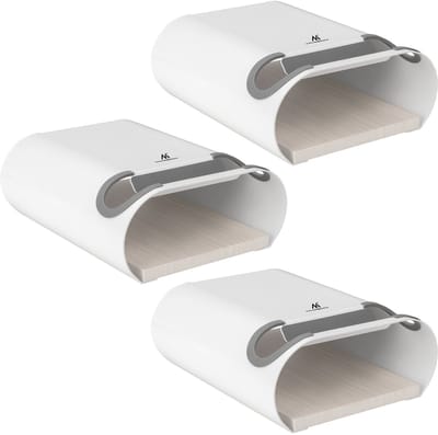 Maclean - Set van 3 stuks Opbergbeugel fiets - fietshouder - Wandgemonteerd Fietsenrek met plank - Max 25kg - Wit