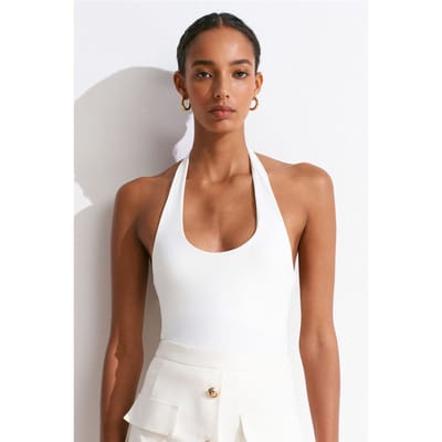 Slim Fit Halter Neck Cut-Out Top