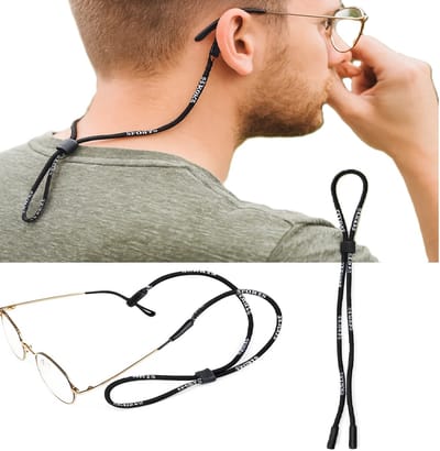 Verstelbare Anti-Slip Sport Brilkoord – Zwarte Polyester Brillenband – Unisex Outdoor & Gym Eyewear Accessoire