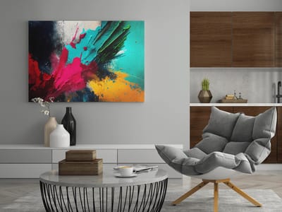 Canvas Schilderij - Kleurrijke Abstract - Wanddecoratie - 60x40x2 cm