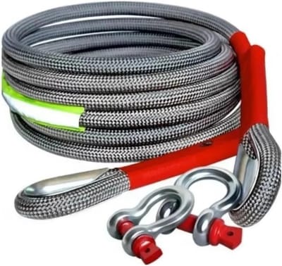 Sleepkabel Auto - Reddingskabel - Voertuigen Slepen - Versterkte U-haken - 5 meter 3 ton - Zilver