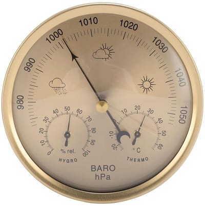 Weerstation 3 in 1 - Barometer Thermometer Hygrometer - Binnen en Buiten - Mechanische Wijzerplaat - 130 Mm Diameter