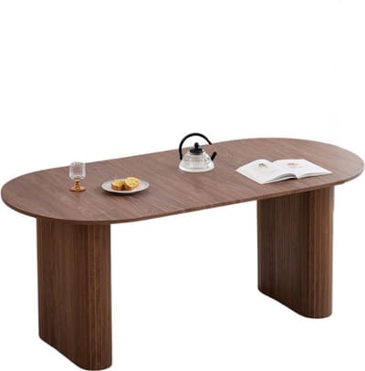 HomeGoodies - Eettafel - Eettafel ovaal – Japandi - 180 x 90 cm - 6 personen - Houtlook blad – MDF constructie – Modern design