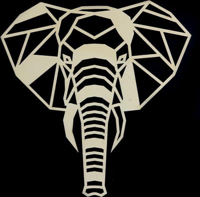 Houten Dierenkop • Houten Olifant • Dierenkop Olifant • Extra Groot • Populier • Woonkamer