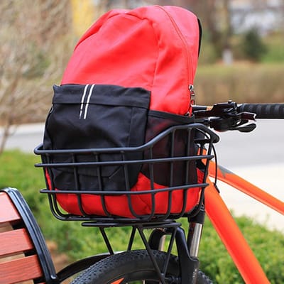 Fietsmand - Bagagemand fiets - Boodschappen vervoeren - Duurzame metalen constructie - 35x25x20.5cm - Zwart