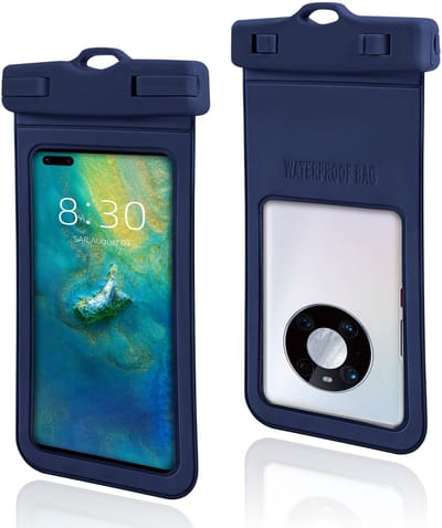 Waterdicht Telefoonhoesje Drijvend - Telefoon tot 7.2 inch - Compatibel met 99,9% van de mobiele telefoons op de markt - IPX8 waterdicht - Met dubbele gespsluiting en nekband - SGS International - certificering behaald - Donkerblauw