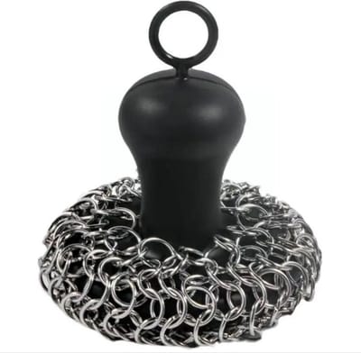Gietijzeren Cleaner Chainmail Scrubber - Reinigingsgereedschap voor Gietijzeren Pannen als Pan Schraper - Handige Keukentool voor het Schoonmaken van Grillobjectens zoals Ovens of Keukenplaten