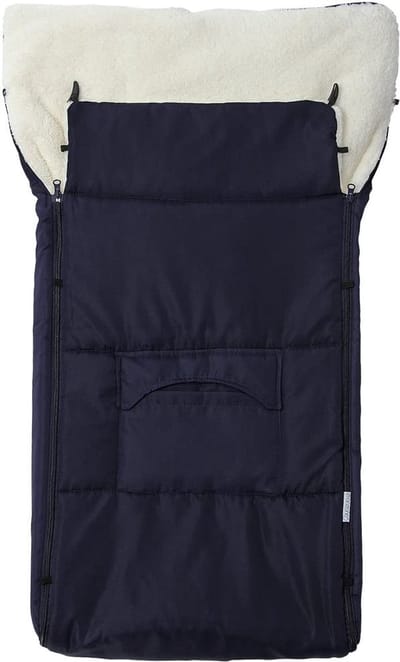 Voetenzak voor Buggy Kinderstoeltje Reflectors Wasbaar Rits Hoofdgedeelte Weerbestendig Zak Antislip Kinderwagen Winter 90x60 cm Donkerblauw