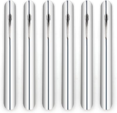 Kruimelvegers 6 Stuks - Tafelkruimel Schraper - Snel Tafel Schoonmaken - Met Zakclip - Aluminium Constructie - Zilverkleurig