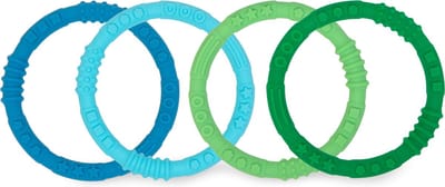 Bumkins - Silicone Teething Rings 4 Pack | Siliconen Baby Bijtringen (4 stuks) - Summer