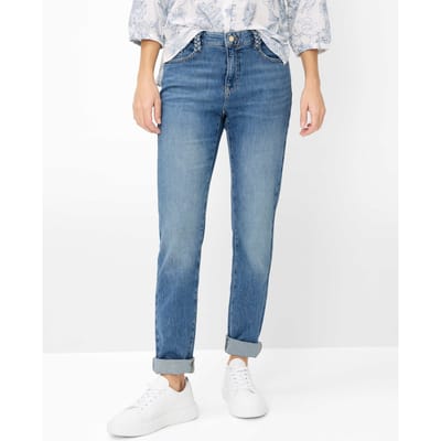 Brax Dames Jeans  Style CAROLA USED VINTAGE BLUE, denim blauw regular, maat 38K
