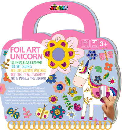AVENIR Foliekunst - Eenhoorn - 21X25X2Cm - 12 Pagina'S En 10 Foliepapieren - 3 Jaar