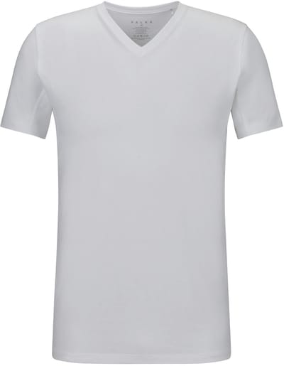 FALKE Daily Climate Control V Neck sneldrogend katoen top van onderlaag heren wit - maat S
