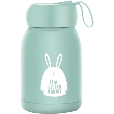 Tasse isotherme double couche 330 ml, bonne étanchéité, petite tasse isotherme portable à motif de lapins mignons pour vert