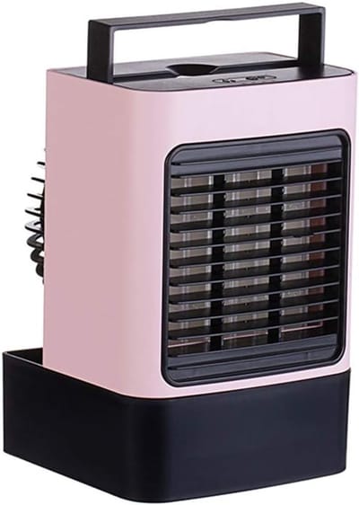 Persoonlijke Luchtkoeler - Mini Airco Ventilator - Persoonlijke Verkoeling - Drie-in-één Functie - 13.9 x 13.6 x 20.8 cm - Roze