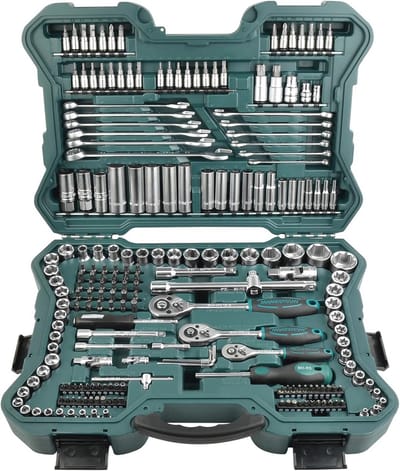 215-delige Steeksleutelset met Ratel | 1/4, 3/8 en 1/2 inch | Duurzaam Gereedschap voor Professionals en Doe-het-zelvers