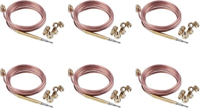 Universele Thermokoppelset - Reserveonderdeel Gasfornuis - Veilige Gas Aansturing - Met Overloopmoer - 6 x 1500 mm - Goud
