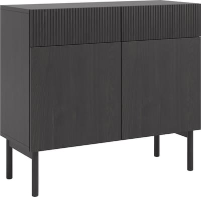 Selsey - NOLIE - Tweedeurskast met twee lades - 100 cm - Portland Eiken Zwart